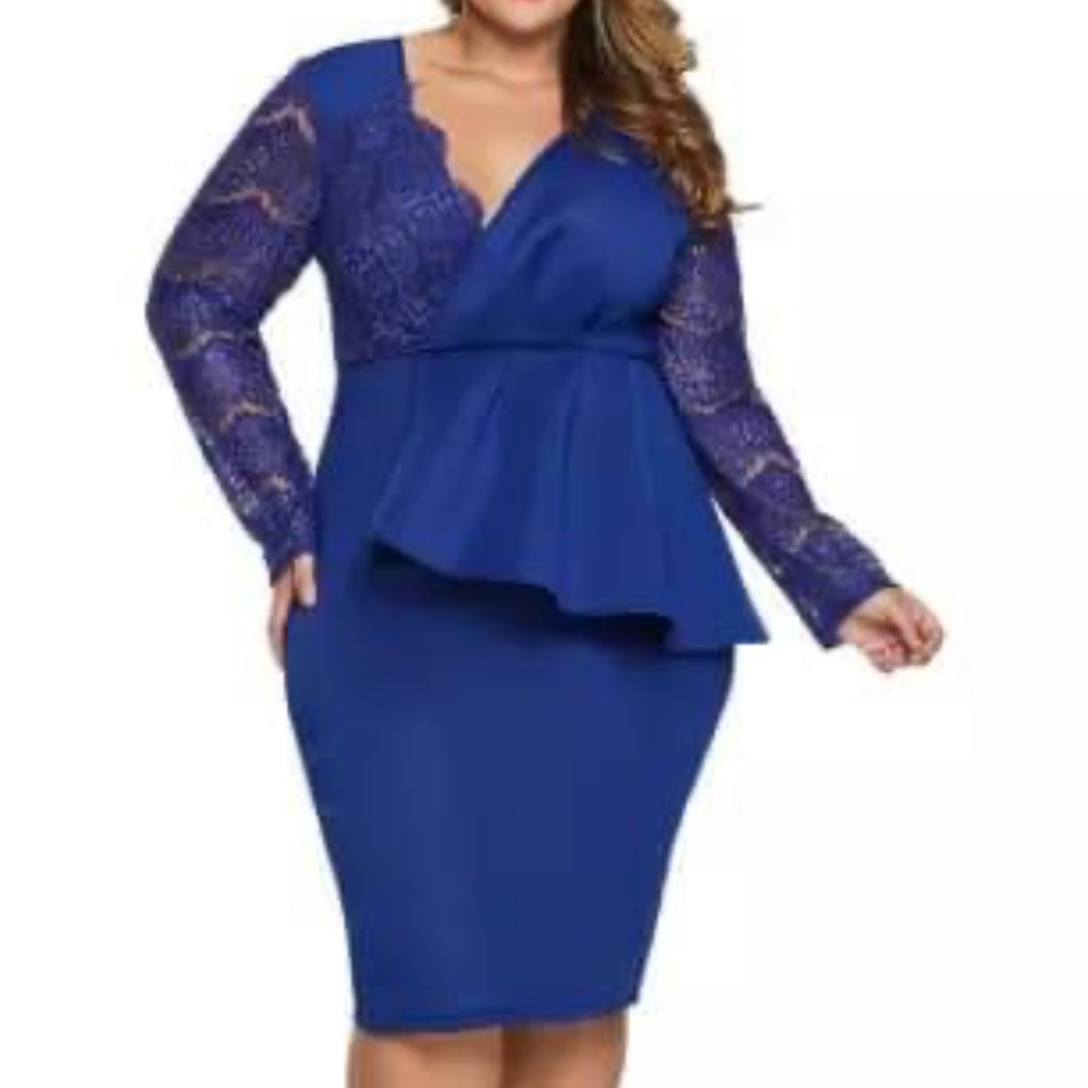 Plus Size Navy Blue Dress